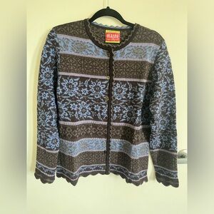 Oleana Black, Blue, Purple Cardigan